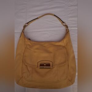 Coach Yellow Tan Shoulder Bag with Gold Hardware